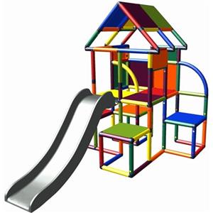 move and stic Lina Grande Casetta Palafitta/Casetta Giardino Torretta Gioco con Scivolo per Bambini Piccoli - 7 Colori Multicolore