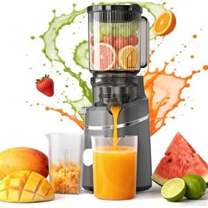 Kujizpu Estrattore Frutta e Verdura, 130MM 250W Centrifuga Frutta e Verdura, 1L Estrattore di Succo a Freddo Juicer Machine Ideale per Famiglia e Colazione, Facile da Pulire, Senza BPA, Nero