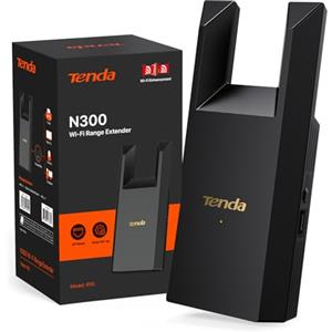 Tenda Ripetitore WiFi Extender e Access Point, Velocità Single Band 300Mbps, Porta Ethernet, Copertura fino a 120 m², Compatibile con i principali modem router WiFi, Nero(R10)