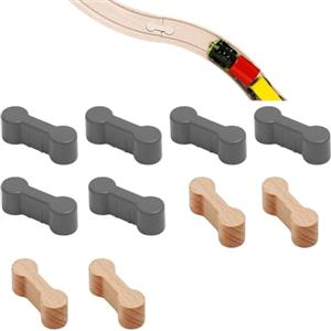 BLPRKOT 10 Pezzi Connettori per Binari, Adattatori Compatibili Accessori Per Binari In Legno Pista Trenino Legno Adattatori Accessori Collegamento per Binari Treni (Grigio)