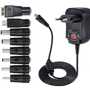 helpers lab 12W Alimentatore Universale CA a CC 3V 4,5V 5V 6V 7,5V 9V 12V 1A, Adattatore Multitensione con 8 Spine CC per Elettronica Domestica