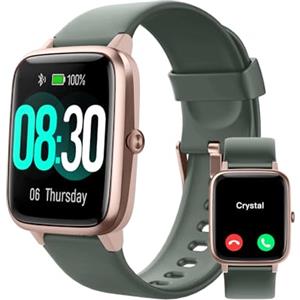 GRV Smartwatch da uomo e donna per Android iOS Smartphone Orologio sportivo podometro impermeabile IP68 Tracker Multisport notifica messaggio sveglia promemoria sedentario cronometro verde
