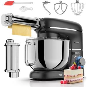 Fentic Impastatrice Planetaria con Macchina per la Pasta - 2000W - Robot da Cucina con Macchina per Pasta Fresca - Macchina Pasta - 6,2L Ciotola in Acciaio Inossidabile (Nero)