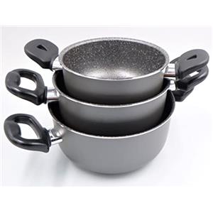 Generico Set di 3 pentole Vulcania by Frabosk diametro 16/18/20 cm per fornelli gas ed elettrici NO INDUZIONE