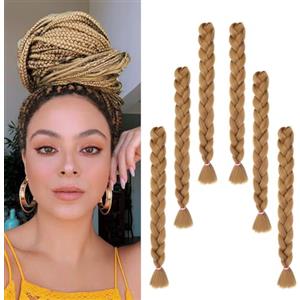 Flosius Extension in capelli sintetici da 41 pollici, 6 trecce sintetiche, Afro Hair per scatole Crochet Braids (104 cm, 27#)