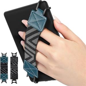 MoKo Cinghia da polso per eReader Kindle da 6 a 8 pollici, tablet Fire, Kobo, Voyaga, Lenovo, tablet Sony e-book, leggero e versatile, confezione da 2, nero + blu lago