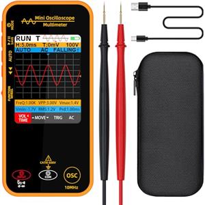MAXRIENY OS1 Digitale Oscilloscopio Multimetro 10MHz Larghezza di banda Oscilloscopio portatile con 48MSa/s Frequenza di sampling 3.2" TFT LCD Ricaricabile Multimetro Capacitanza Diodo Ohm Voltaggio Tester