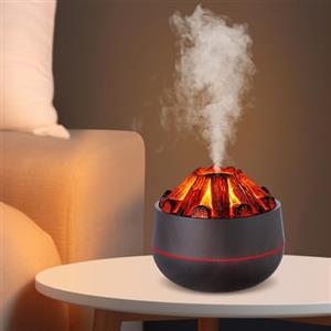 Homirty Diffusore di Aromi 300ml con Effetto Fiamma, Umidificatore ad Ultrasuoni & Diffusore di Oli Essenziali, 2 Modalità Luce, Spegnimento Automatico, Nebbia Fredda per Casa, Ufficio, Camera da Letto (B)