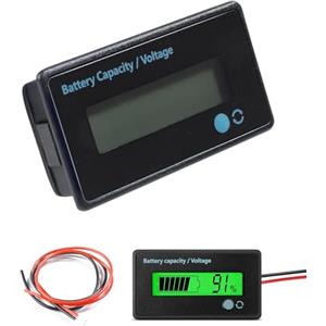 Flaconi Batteria capacità Tester per Auto,Misuratore di Batteria,DC 12V 24V 36V 48V 72V Misuratore di Tensione di capacità della Batteria,Adatto alla Maggior Parte dei Golf Cart,Auto,Camper (Verde)