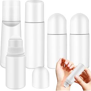 ADNEWX 5 Pezzi Deodorante Rollon Vuote, 3 50 ml Flaconi Deodorante Roll-On Ricaricabili Adatto e 90 100 ml Flacone roll-on monouso per Profumo di Protezione Solare Agli Oli Essenzi