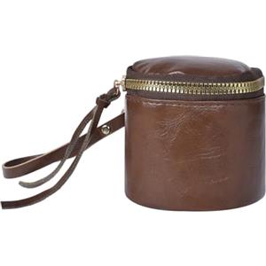 Marjoramy Mini Portafoglio, Portamonete in Vera Pelle,Portafoglio Uomo Donna Slim,Cerniera Portamonete Piccoli per Monete, Rossetto, Carte Di Credito, Carte D'identità, Ricevute (Marrone)