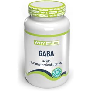 WHY NATURE GABA - Acido Gamma-aminobutirrico - Integratori Alimentari Sistema Nervoso - Senza Glutine e Senza Lattosio - 60 cpr