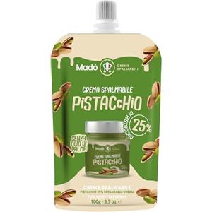 MADÒ Crema Pistacchio Spalmabile MADE IN ITALY - Creme Spalmabili per Panini, Dolci, Colazioni, Prodotti da Pasticceria (100g)