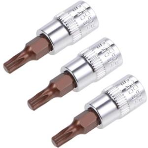 TOP-VIGOR 3 chiavi a bussola Torx da 1/4 x T20 CR-V, punte in acciaio S2 di alta qualità, punte Torx con lunghezza di 38 mm per chiave dinamometrica, chiave a cricchetto, trapani elettrici a