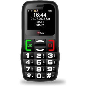 TTfone TT220 Big Button Telefono cellulare per anziani con pulsante di assistenza di emergenza, tasti parlanti, lunga durata della batteria, Bluetooth, semplice e facile da usare (con cavo USB)
