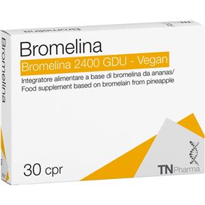 Tn Pharma Bromelina 2400 GDU - Integratore Antinfiammatorio Vegan, 30 Compresse da 500mg, Senza Glutine e Lattosio