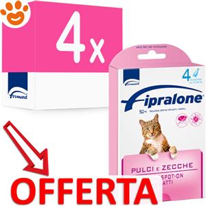 Formevet Fipralone Spot-On Antiparassitario per Gatti - 4 Pipette da 0,5ml con Fipronil 50mg