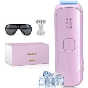 Anysea Epilatore Luce Pulsata con Funzione di Raffreddamento：Luce Pulsata Epilatore con Tre Modalità, Scorrimento Continuo Automatico, Luce Pulsata Per Donne e Uomini, Ascelle, Viso, Tutto il Corpo