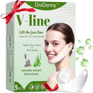 CharmChic 5 Pezzi Maschera Viso Doppio Mento, Maschera Doppio Mento Donna, fascia doppio mento donna, Maschera Facciale V-Line, Facial V Maschere per Lifting Facciale a Forma Viso Effetto Rimodellante