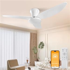 HaoDrisk 100 CM-Ventilatore da Soffitto con Luce con Telecomando, 60 W Ventilatore da Soffitto Silenzioso 6 Velocità Reversibile, Ventilatore da Soffitto Lampada Dimmerabile Timer per Camera da Letto Soggiorno