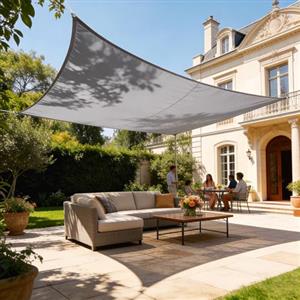 HAIKUS Tenda a Vela Impermeabile Quadrata 5x5 m, Protezione Raggi UV 98%, Telo Vela Ombreggiante Rettangolare 500x500 cm, Tenda da Sole per Esterno, Giardino Terrazzo, Grigio Chiaro