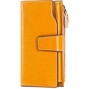 SENDEFN Portafoglio Donna Grande Capacità in Pelle RFID Con 20 Titolari di Carta e Cerniera Portamonete