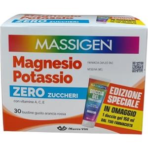 Marco Viti Massigen Magnesio e Potassio Senza Zucchero 30 Bustine - Integratore Alimentare per Muscoli e Stanchezza, Edizione Speciale 2025