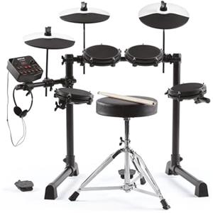 Alesis Debut Kit - Batteria Elettronica per Bambini con 4 pad Elettronici in Mesh, 120 Suoni, Lezioni, Cuffie, Sgabello, Bacchette e Chiave Hardware