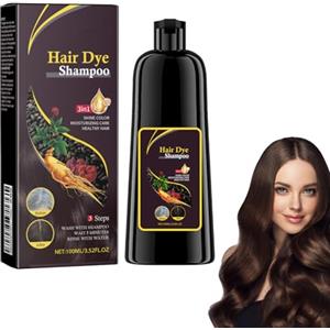 Rakiuty 3-In-1 Shampoo Colorante,Shampoo per la Tintura,Colorante Capelli Istantaneo,Hair Dye Shampoos Capelli Colorati 3 in 1,Hair Dye Naturale per Capelli Vegetali (Marrone)