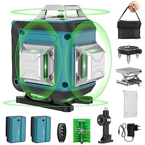 Ockwred Livella Laser Autolivellante 16 Linee, 4 x 360° Livello Laser, 2 x Batterie, Autolivellante, Supporto Rotante, Telecomando