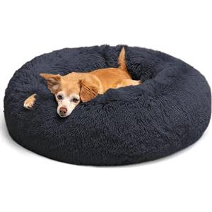 LUOJINYI - Cuccia morbida per cani di taglia grande, media e piccola, lavabile, con fondo antiscivolo, rotonda, 70 cm, colore: blu navy