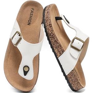 zaxunai Infradito Uomo e Donna con Suola in Sughero Ciabatte Estive Comode Regolabili Antiscivolo Supporto Plantare Sandali Leggeri per Spiaggia Piscina Casual