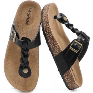 zaxunai Lässig Flach Infradito Donna, Sandali Estivi Con Suola In Sughero Unisex, Sandali Flip Flop Uomo Con Fibbia Regolabile, Pantofole Da Bagno Antiscivolo, Pantofole Comode Per Casa