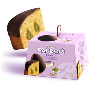 Generico BauIi Pandorì L'Uovo Soffice Pasta Pandoro con Crema di Pistacchio e Ricoperto di Cioccolato Fondente 620g