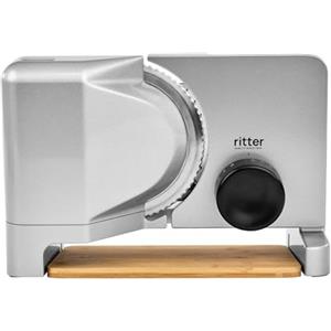ritter varido 5 Affettatrice elettrica per tutti gli usi e affettapane in metallo con motore ECO, Made in Germany, argento metallizzato