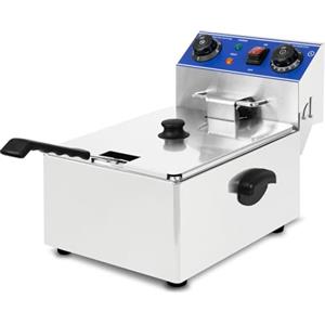 VERTES Friggitrice elettrica professionale 10L, 3000W, 230V, principio della zona fredda, temperatura 50-250°C, cestello di frittura, funzione di reset, acciaio inox, funzionamento ad olio