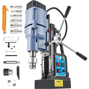 ZELCAN 1950W Trapano Magnetico con 6 Punte 13900N 650 rpm Trapano a Colonna Magnetico a Diametro di 50mm con Controllo Reversibile e Continuo per Superfici Metalliche