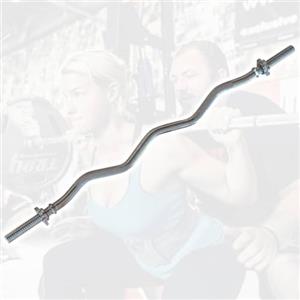 TrAdE Shop Traesio BILANCIERE Curl Curvo Ez Ondulato da 120CM Filettatura Ferma Dischi FRENCHPRESS