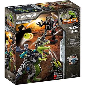 Playmobil T-Rex: Battaglia Tra Giganti 70624 - Equipaggiato con Cannoni, Catapulta e Corazza Removibile