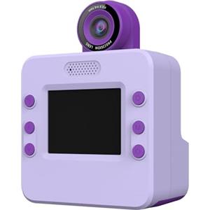 Ruaizel Macchina Fotografica Bambini, Macchina Fotografica Bambini Istantanea, 30 milioni di pixel con Scheda da 32 GB e 4 Rotoli di Carta da Stampa, Lente reversibile (Viola)