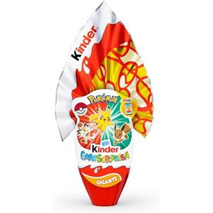 Kinder GranSorpresa Gigante Pokemon, Uovo di Pasqua Kinder 2026 di Finissimo Cioccolato al Latte con Doppia Sorpresa Pokemon, 320 g