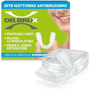 Dr. Brux - Bite Dentale Modellante da Notte, Arcata Superiore, Colore Trasparente