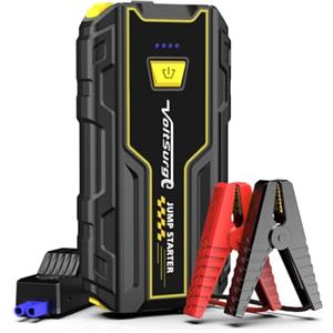 VoltSurge Avviatore Batteria Auto, 4000A Avviatore di Emergenza per Moto (per Motori Fino a 7.5L Benzina/5.0L Diesel) 12V Booster Avviamento Auto con Torcia a LED