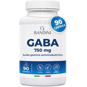 Bandini® GABA Integratore 750mg, 90 Capsule Vegan, Favorisce Sonno, Concentrazione, Rilassamento Fisico e Mentale, Acido Gamma-Aminobutirrico 750 mg per dose giornaliera, Per Stress e Ansia, 45 Giorni