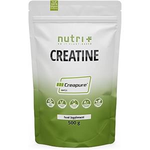 Nutri + Creapure Creatine 500 g - Creatine Monoidrato - 99,99% pura - alto dosaggio - ultrafine neutra - Nutri + Creatina Creapure polvere vegan - Qualità Premium dalla Germania