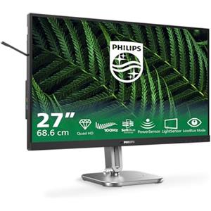 Philips 27B2G5500 USB Hub Monitor 27 pollici WQHD, 100Hz, IPS, 4ms GtG, altezza regolabile, Speakers (2560x1440 HDMI 2x 2.0 DP 1x 1.4) grigio antracite