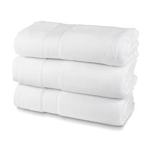 HH HERMET HOTELLERIE Set Asciugamani Bagno In Spugna 100% Cotone, 3 Asciugamani Viso, Confezione da 3 Pezzi, cm.60x100, 550 gr/mq, Ideali per B&B e Hotel, Resistente ai Lavaggi, Bianco, Linea Luxury