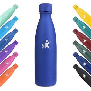 KollyKolla Borraccia Termica 750ml, Bottiglia Acqua in Acciaio Inox, Borracce Termiche, Termos senza BPA, Riutilizzabile, Bottiglia Termica Metallo per Sportiva, Adulto, Scuola, Viaggi - Blu Zaffiro