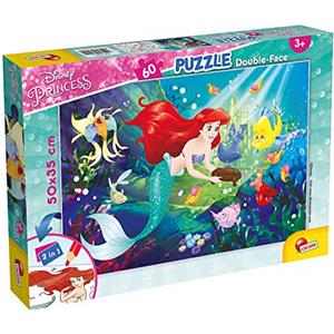 Liscianigiochi- Little Mermaid Puzzle Doppia Faccia, 60 Pezzi, Multicolore, 74051