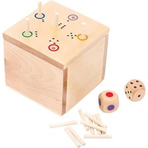Small Foot 6558 Dado "Asso" in legno small foot in legno, gioco veloce imparato dadi con due dadi, da 5 anni in poi